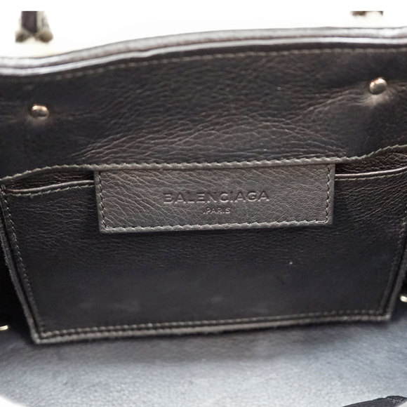 Balenciaga Paper 2WAY Bag Shearling Handbag Shoulder Tote Black Off-White - Picture 13 of 15